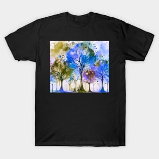 Colorful Purple Blue Abstract Trees T-Shirt